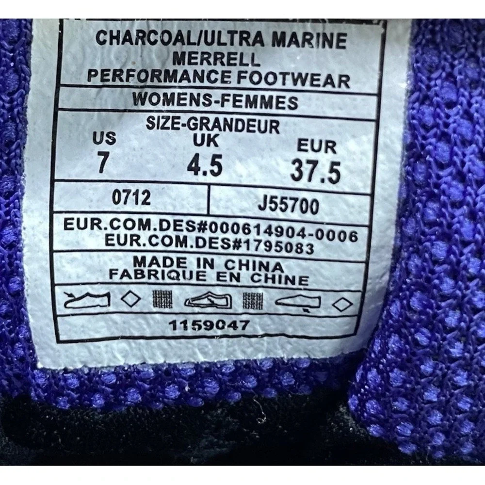 Merrell Womens Ulta Marine Charcoal & Blue Hiking shoes Gore-Tex Vibram‎ Sz.7